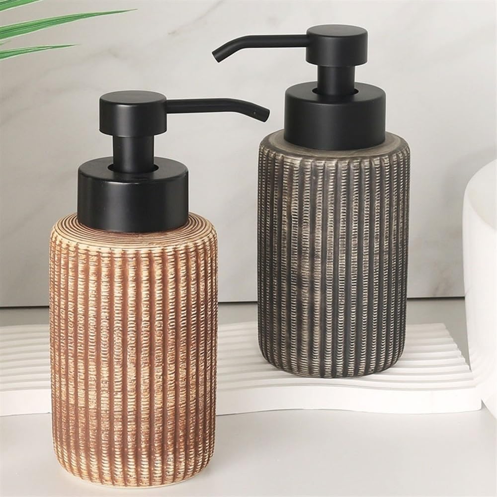 Dozownik mydła Ceramiczna pianka do mycia twarzy Butelka z dozownikiem Butelka do mycia twarzy Domowe puste butelki dozowniki do piany(Gris)