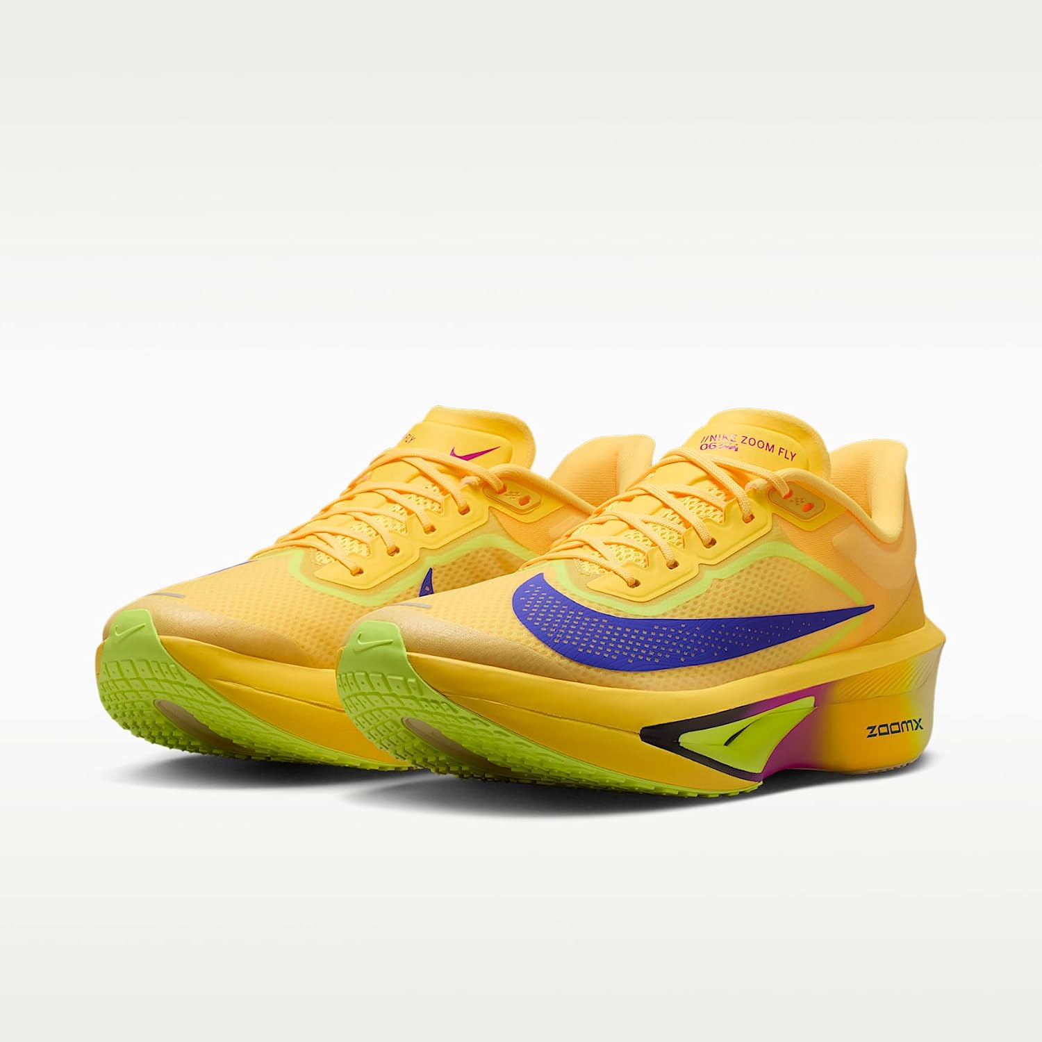 Nike Zoom Fly 6 Men's Road Racing Shoes (Citron Pulse/Volt Ice/Hyper Violet/Indigo Burst)