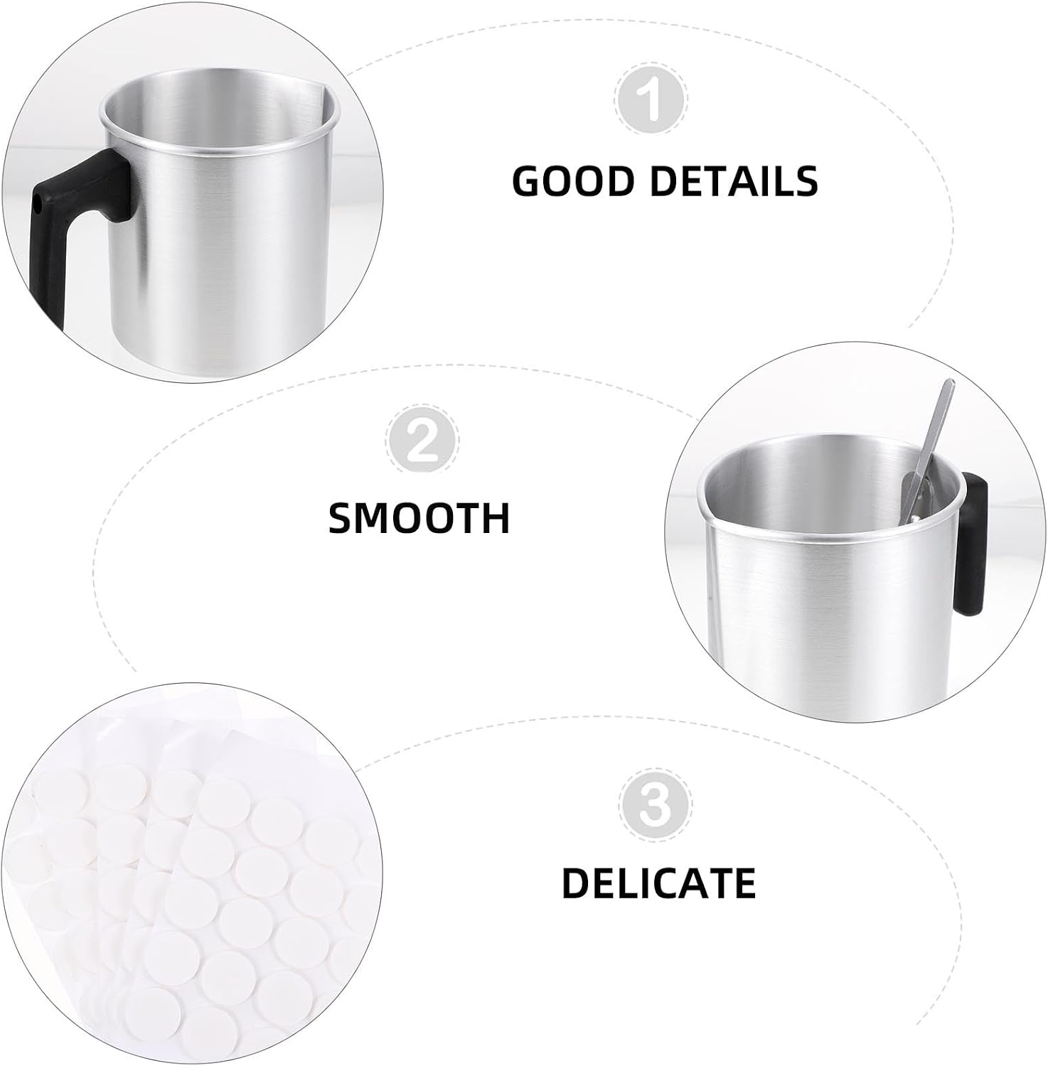 Unomor Stainless Steel Candle Pouring Pot DIY Candle Making Kit Wax Melting Tool for Beginners and Professionals Gift for Craft Lovers Random Color