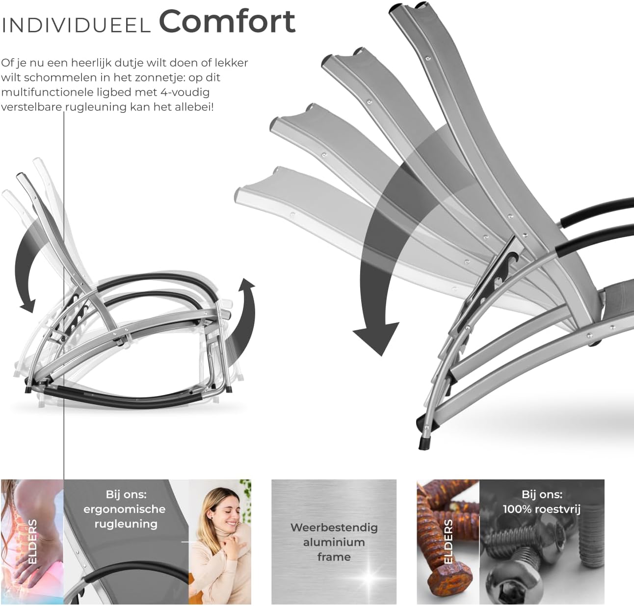 Image illustrating the 4-position adjustable backrest
