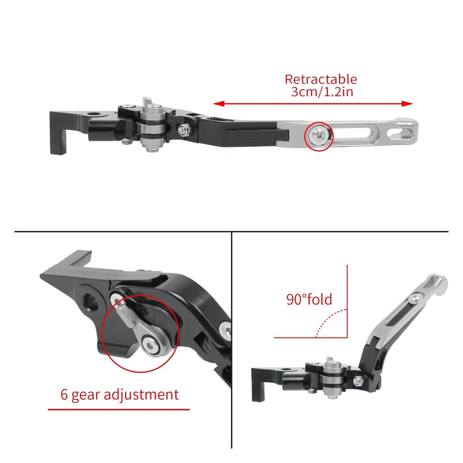 Leviers De Frein Et Embrayage CNC Réglables Pour Grom MSX 125 2013-2015 - Court Et Extensible