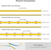 FCOB COB LED szalag 5m meleg fehér 3000K 480LED/m dimmelhető dekorációs világítás 4