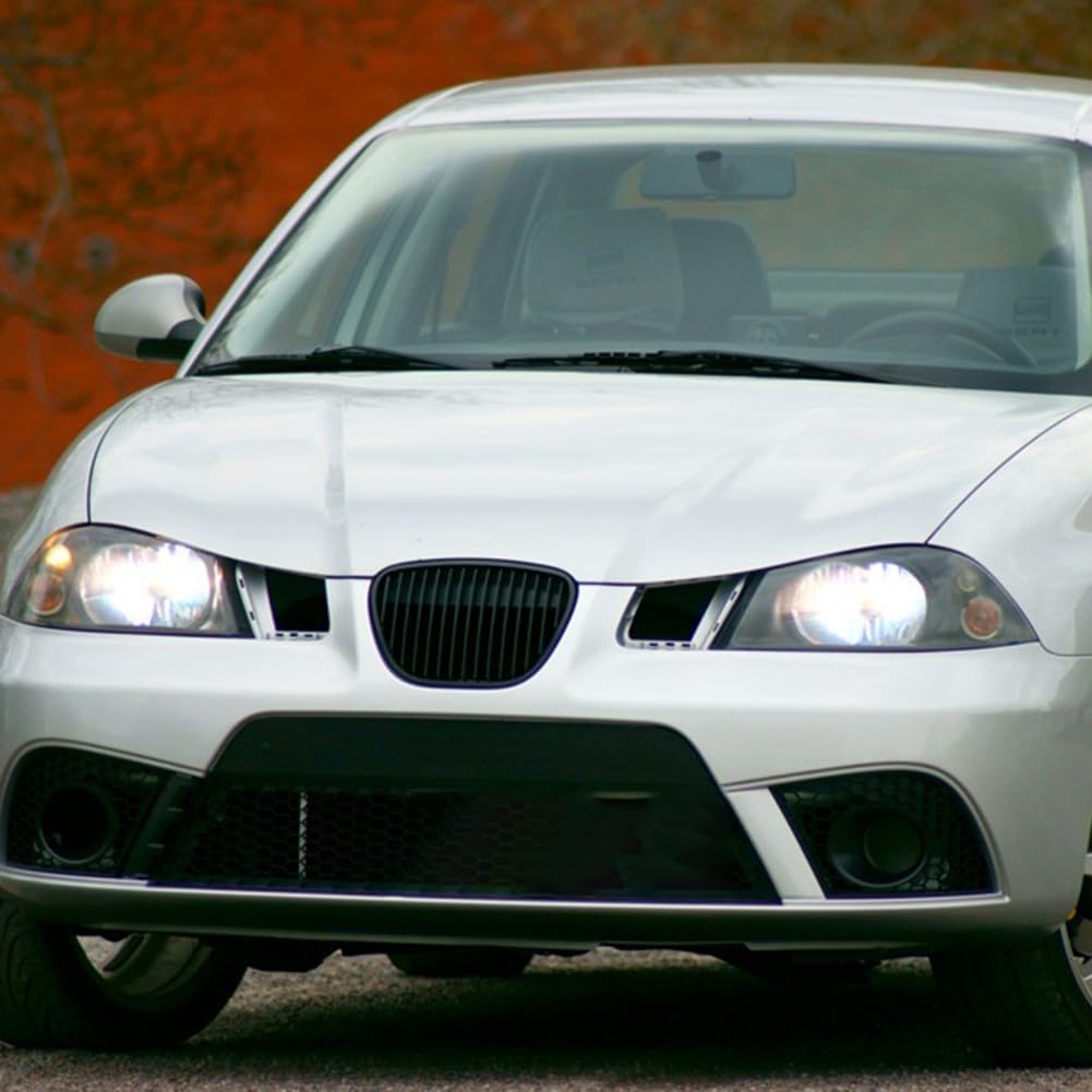 Rejilla delantera sin emblema estilo OEM para Seat para Ibiza 2002-2009, material ABS, pieza de repuesto compatible Seat 6L
