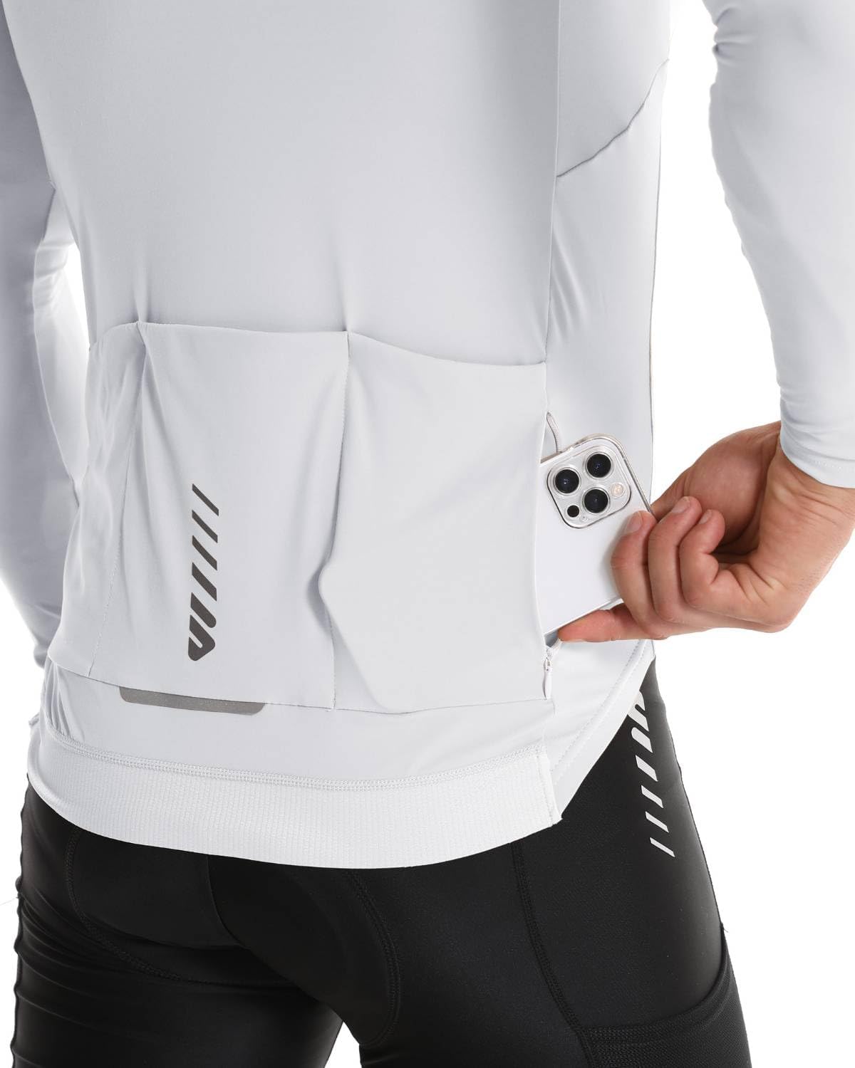 Wulibike Cycling Jersey Men Long Sleeve, Road Bike Jerseys Full Zipper with Pockets, Suitable for Spring and Autumn