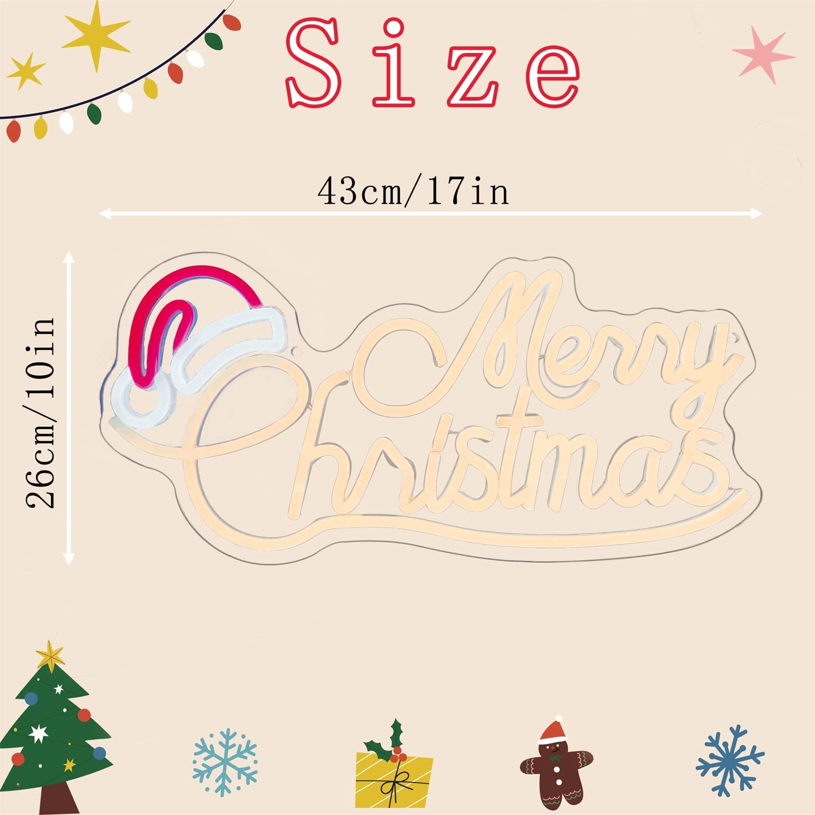 【ラスト１点】クリスマス　新年　ネオンサイン 　装飾　インテリア　照明 Amazon.co.jp: メリー クリスマス ネオン サイン ライト 新年 ランプ