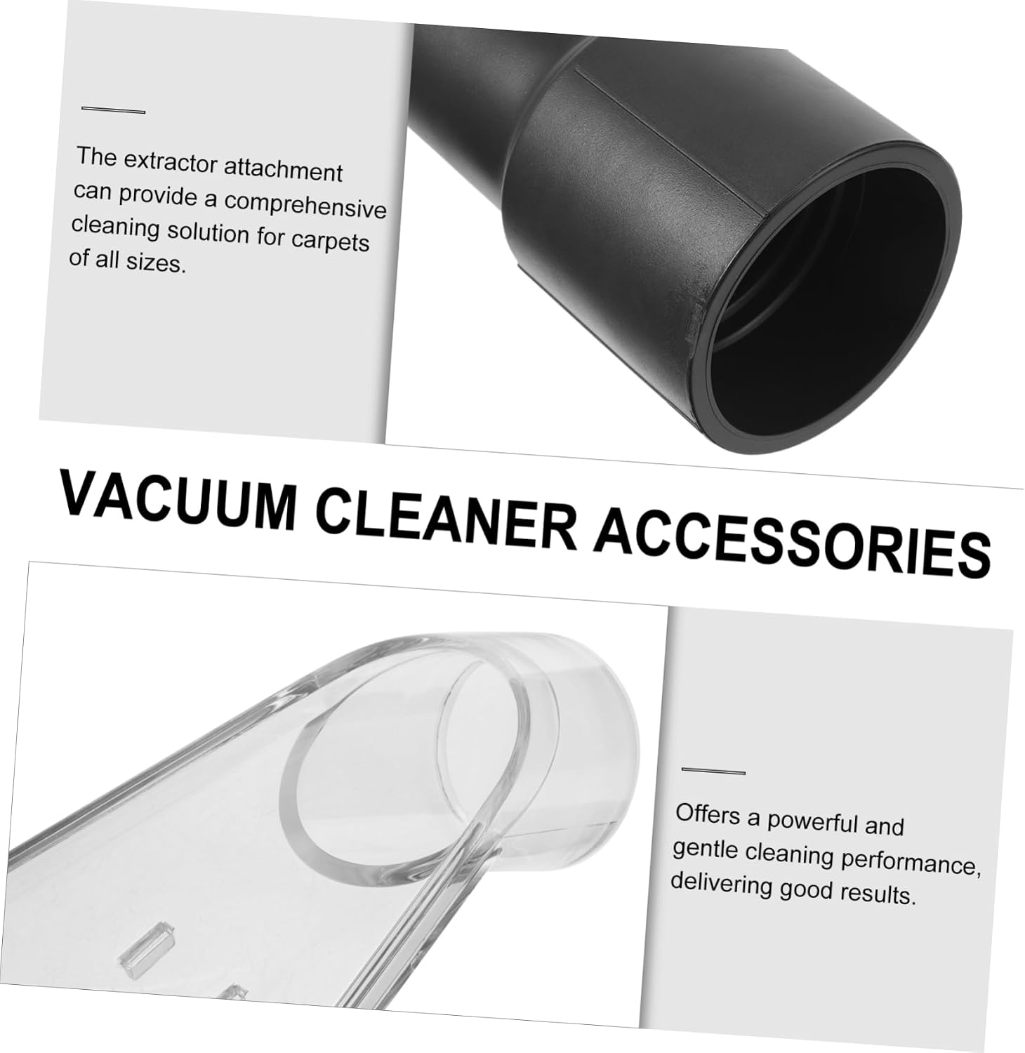 1Set Professional Vacuum Head Extractor Attachment Transparent Carpet Cleaner Accessory for Household Use for Removing Pet Hair and Grime From Carpets and Upholstery
