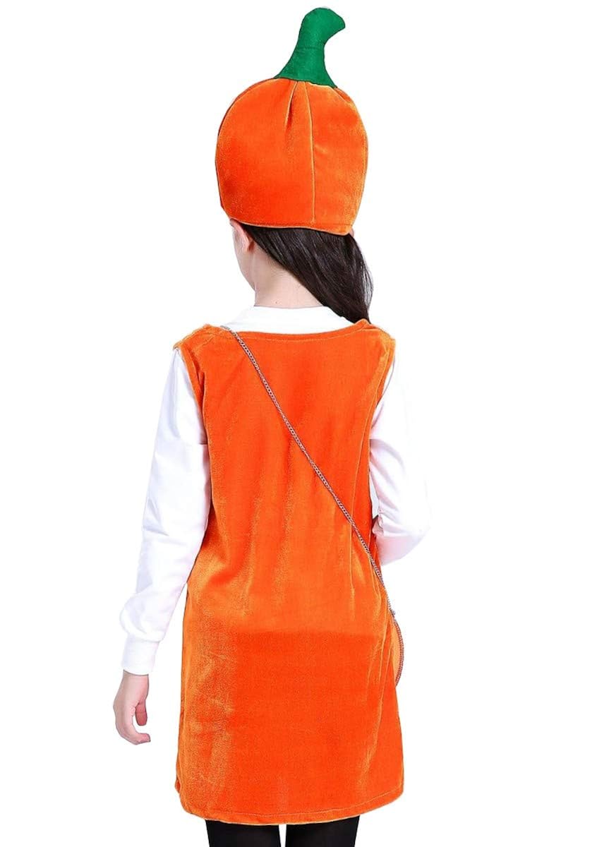 FANCYINN Girls Pumpkin Costume Lantern Faces Dress up for Halloween