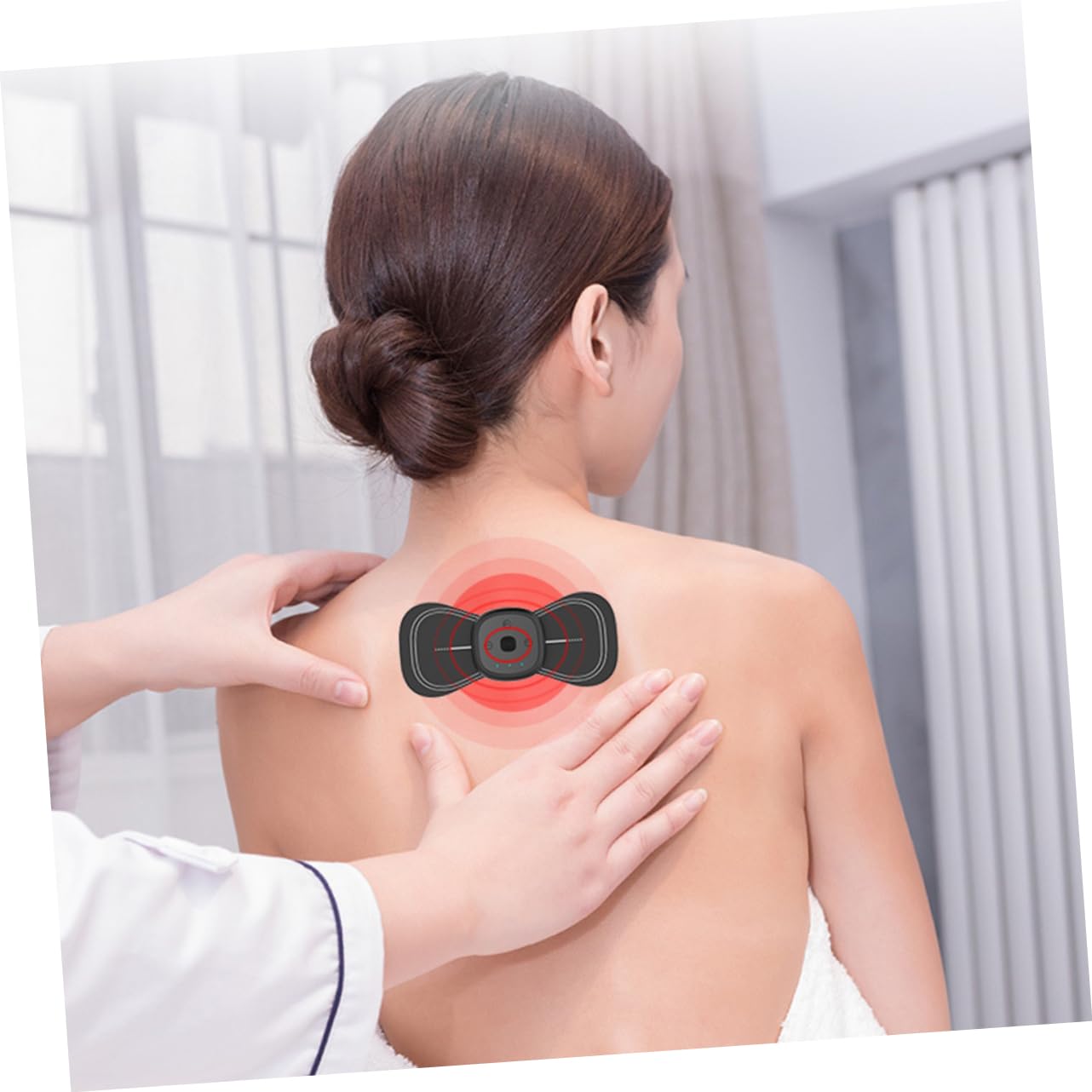 Healvian 3pièces Appareil De Massage Cervical Électrique Rechargeable Autocollant De Massage Intelligent Usb Pour Détente Musculaire Et Fatigue Noir