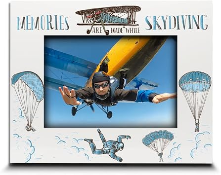 BELLA BUSTA-Skydiving Themed Picture Frame-Adventures, Memories Freefall, Sky-High-Thrill Seeker, Extreme Sports, Keepsake for SkydiversSkydiving 5x7 Horizontal
