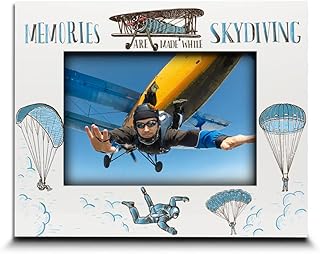 BELLA BUSTA-Skydiving Themed Picture Frame-Adventures, Memories Freefall, Sky-High-Thrill Seeker, Extreme Sports, Keepsake for Skydivers(Skydiving (5x7 Horizontal))