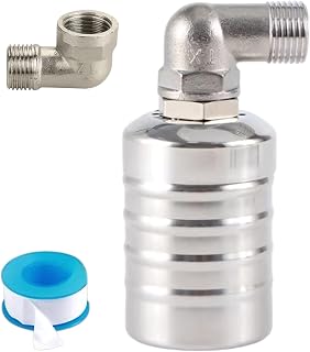 Válvula de Flotador Automática, de 1/2 Pulgada. Válvula de Control del Nivel de Agua para Piscina, Tanque de Agua. Válvula de Llenado Automátco. Ácero Inoxidable 304.