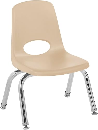 Miniatura 263 de Factory Direct Partners 10355-BL Silla escolar apilable de 10 pulgadas, asiento apilable para estudiantes con patas de acero cromado y rodamientos