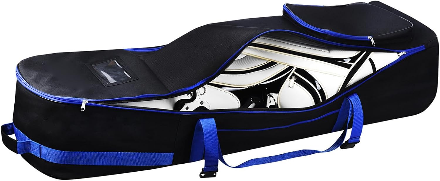 Golf Club Travel Bag – 600D Nylon 130x37x25cm | Heavy Duty Waterproof Club Golf Travel Bags with Wheels | for Airlines, Airplane, Car, Outdoor Range, Practice and Competition