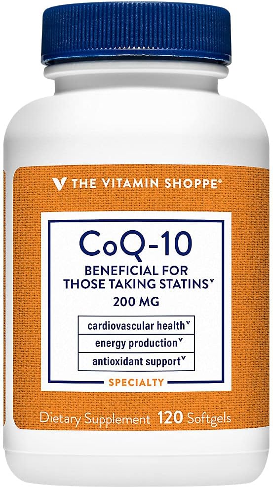 The Vitamin Shoppe CoQ-10 200mg Beneficial for Those Taking (120 Softgels)
