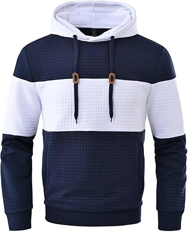 Tyhengta Mens Hoodies with Zipper Pockets Casual Drawstring Hooded Pullover Sweatshirts