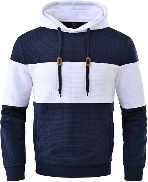 Tyhengta Mens Hoodies with Zipper Pockets Casual Drawstring Hooded Pullover Sweatshirts