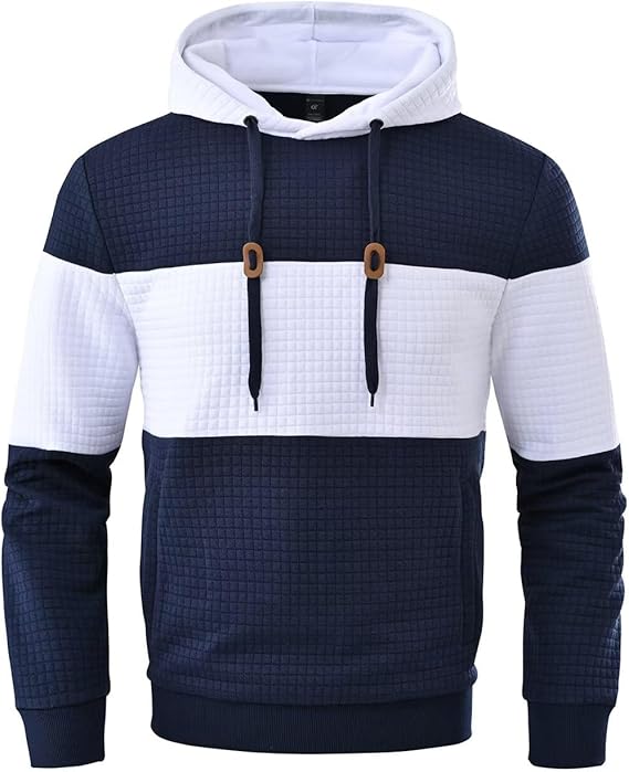 Tyhengta Mens Hoodies with Zipper Pockets Casual Drawstring Hooded Pullover Sweatshirts