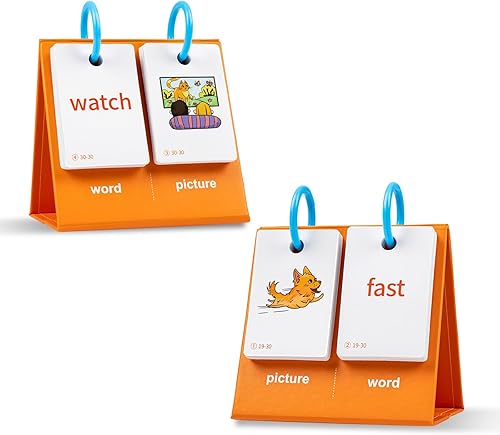 Alened Juegos de aprendizaje de palabras a la vista, tarjetas didácticas de verbos y adjetivos para niños que aprenden a leer hechizos, tarjetas