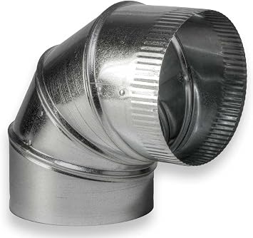 HVAC Premium 5" Diameter - 5-90 Degree Adjustable Elbow - 4 Pack - 30 Gauge Galvanized - Crimped End Connection