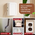 EUDEMON 1 Pack Updated Baby Safety Electrical Outlet Cover Box Childproof Plug Cover - More Space for Large Plugs Easy to Install & Use (White)