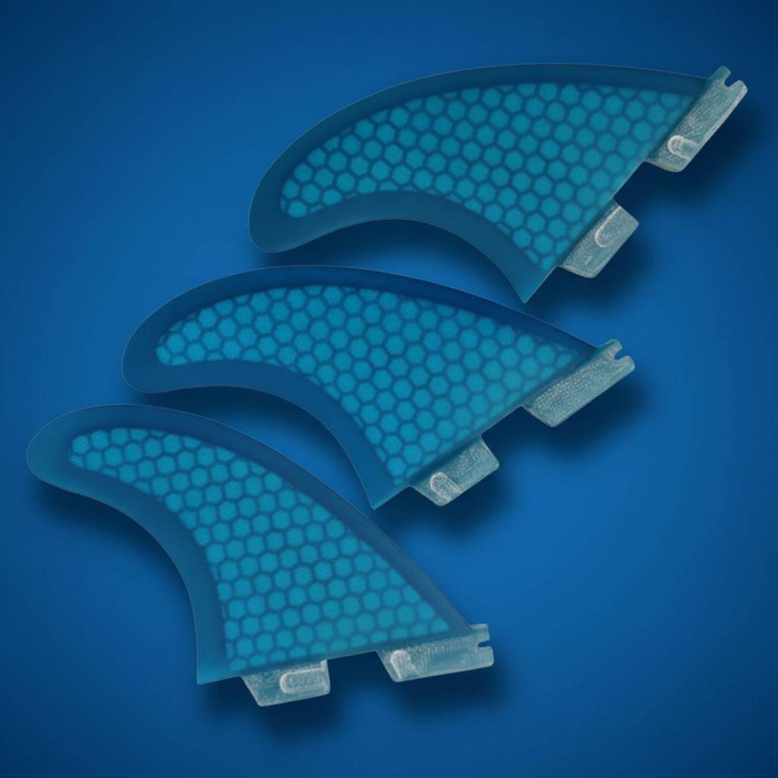 Surfboard Fin Ersatzflosse Set Surfbrettflosse Dreifachfinne Fiberglas Wabenkern Halt Passend für II Finboxen für Freizeit Übung Meer