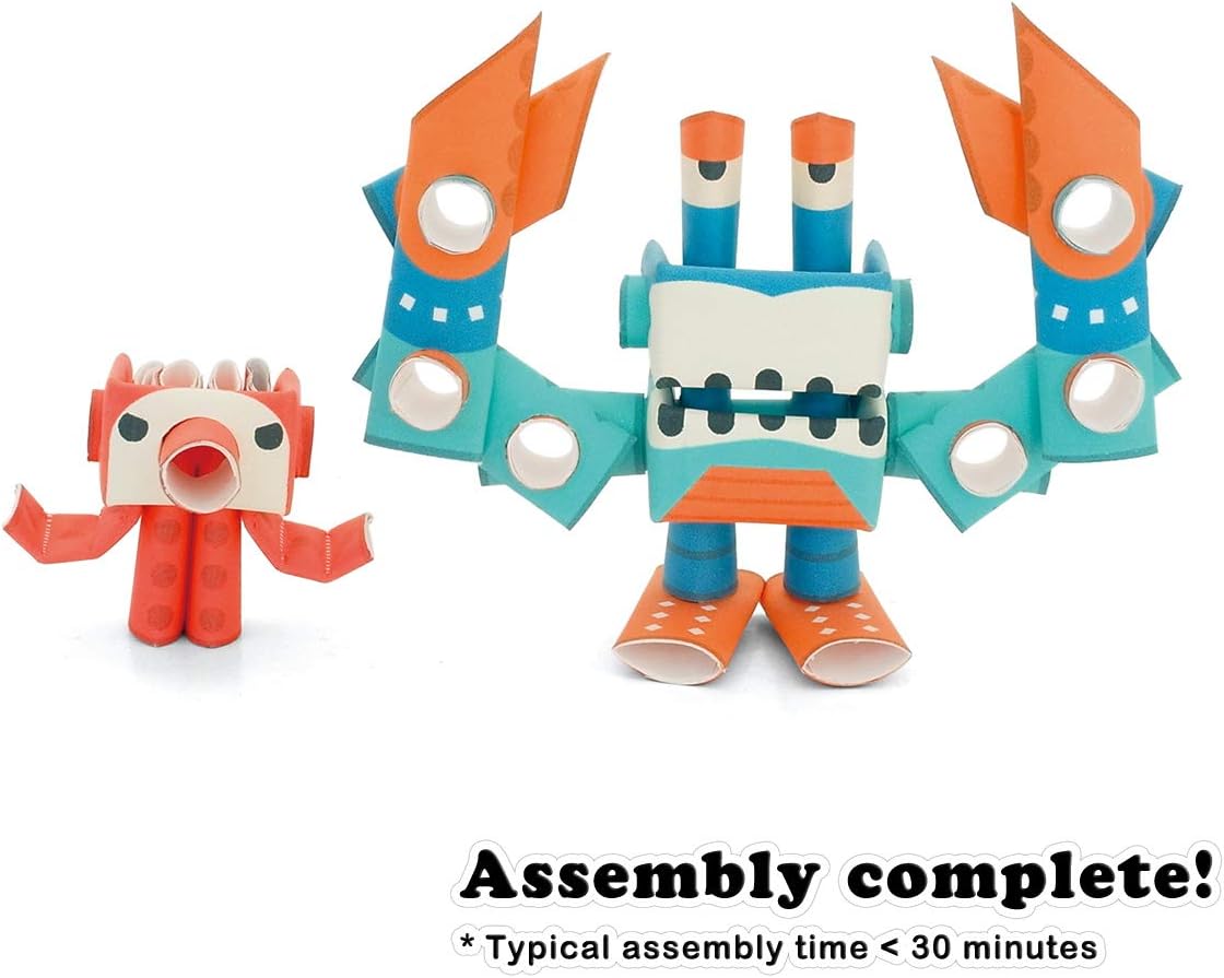 PIPEROID Octo & Deca Mischievous Octopus & Crab - Japanese 3D Paper Puzzle DIY Robot kit for Kids and Origami Kit for Adults
