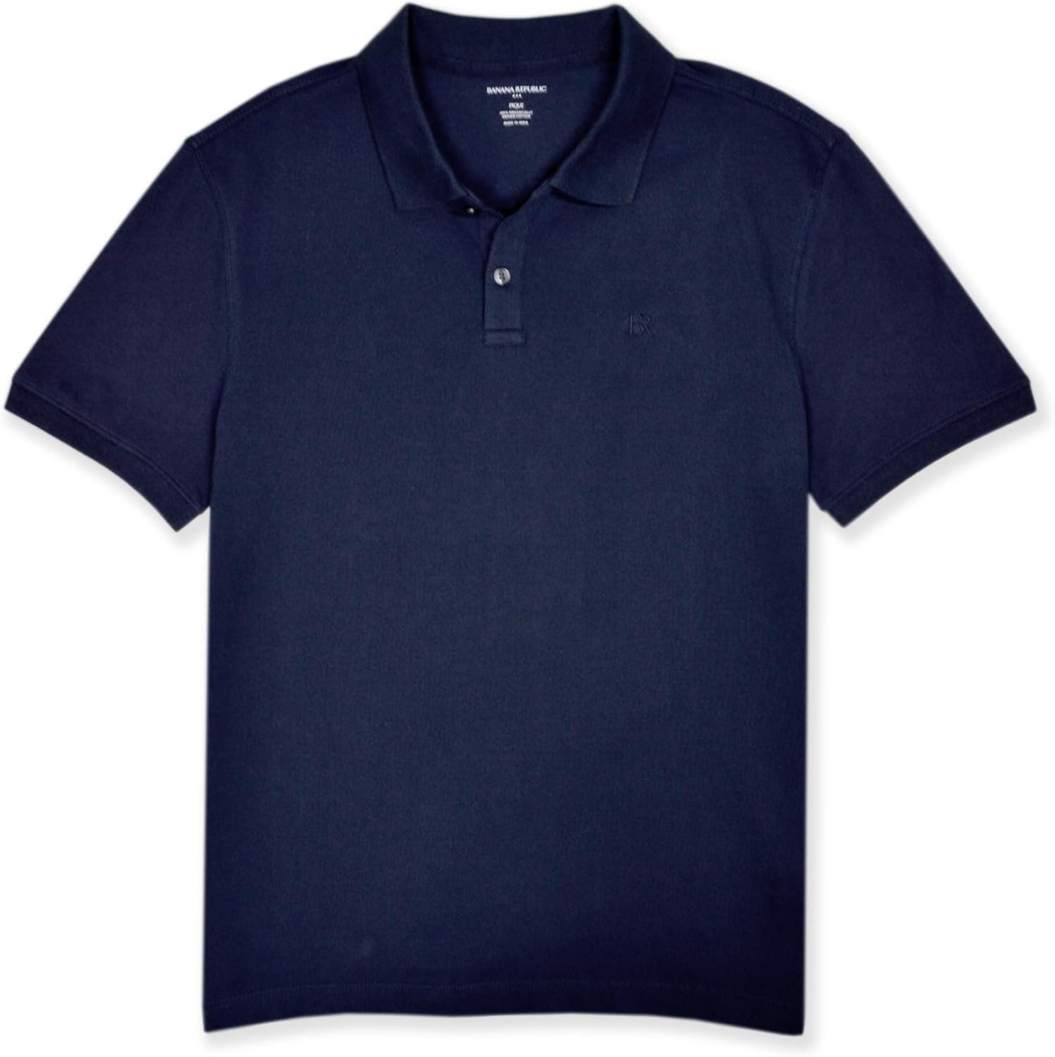 Banana Republic Mens 803392 Regular Fit Pique Mesh Organic Cotton Monogram Polo Shirt