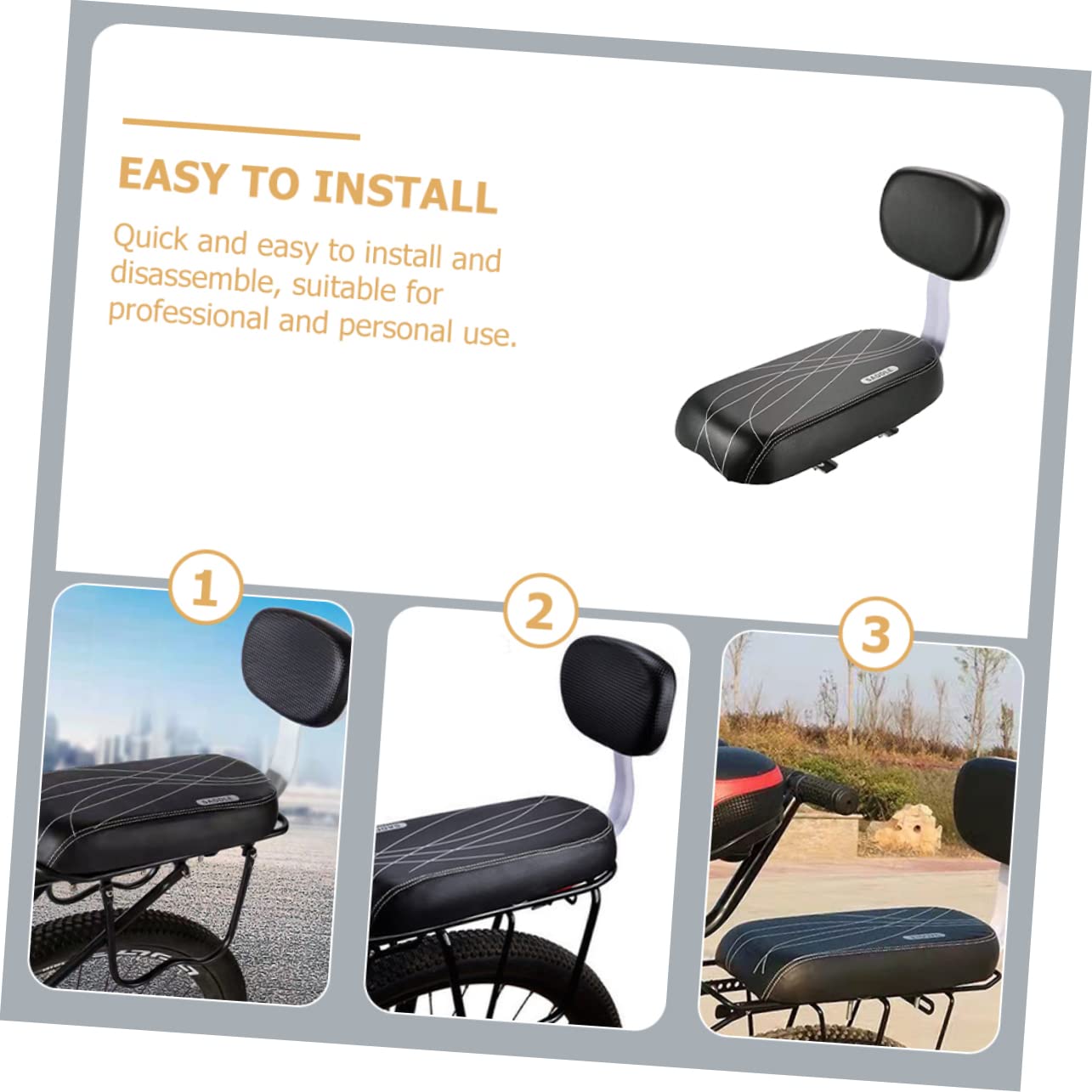 Toyvian Asiento Trasero Desmontable para Bicicleta Asiento De Seguridad Infantil Diseño y Cómodo Compatible Mayoría De Bicicletas