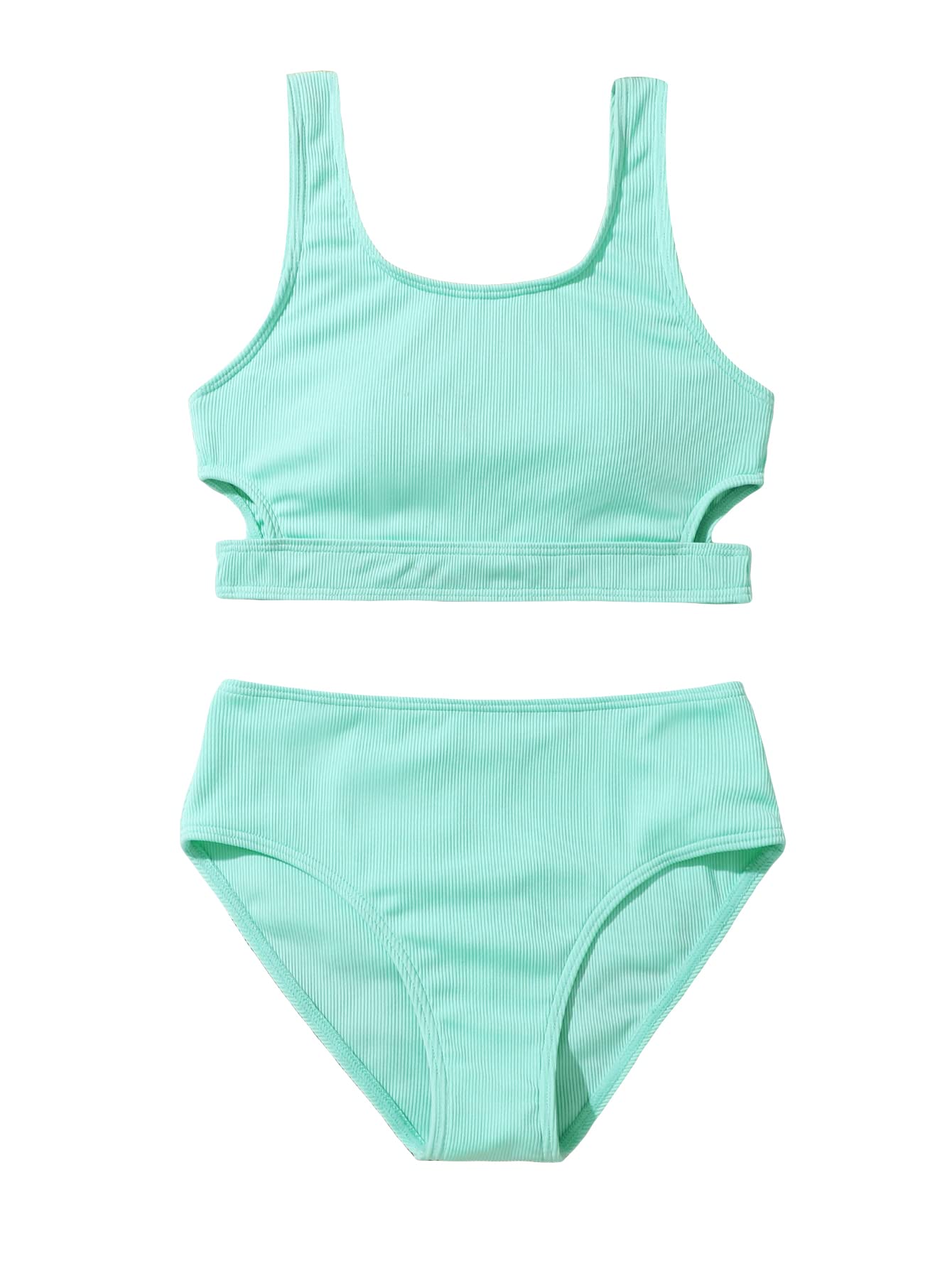 Milumia Girl Two Piece Bikini Sets Donuts Print Scoop Neck Cute Swimsuit Beachwear