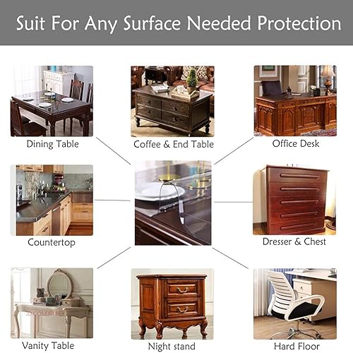 Miniatura 7 de JHKJ - Protector de escritorio transparente para mesa de café, escritorio, 59.8 x 83.9in