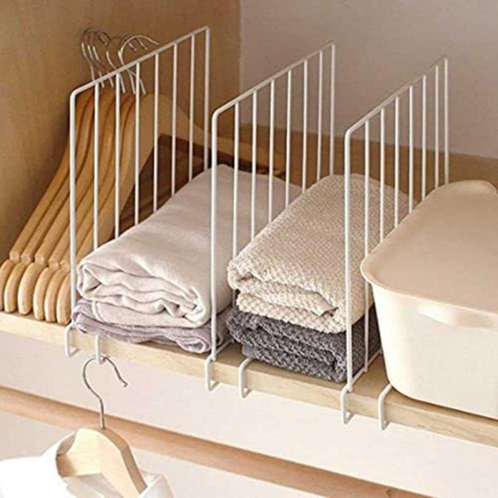 Heartyhome Metal Free Standing Wardrobe Bedroom Shelves Divider Partitions/Shelf Separators Cloth Organizer|Wardrobe Closet Separator(Metal, Plywood Size 18Mm Above For Best Fitting) Set Of 3,White (B0B4K5C5CJ) Amazon Price History, Amazon Price Tracker