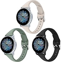 Vista 27 de 3 Pack Slim Sport Bands for Samsung Galaxy Watch Active 2 / Samsung Galaxy Active Watch 40mm 44mm, Soft Liquid Silicone Waterproof Straps for