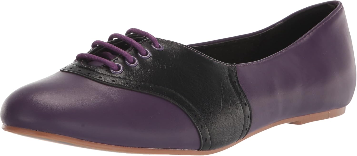 Bettie Page Women's BP100-SPOOKY Ballet Flat, Purple, 6