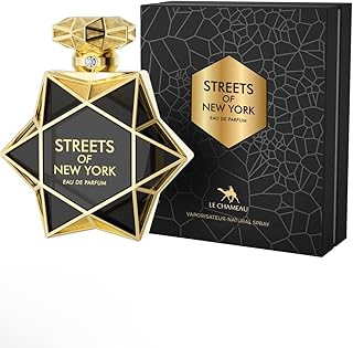 Streets of New York Eau de Parfum, 3.4 fl oz, Fresh Scent, Gold Geometric Bottle with Natural Spray