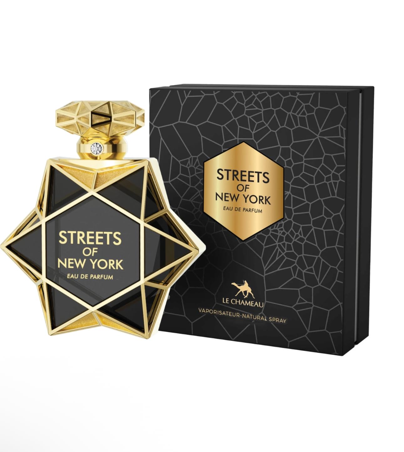 Streets of New York Eau de Parfum, 3.4 fl oz, Fresh Scent, Gold Geometric Bottle with Natural Spray
