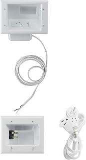 Data COMM Electronics 8823: in Wall Cable Management Kit with Duplex Surge Suppressor - Behind Wall TV Wire Kit & in Wall Cord Concealer for Sleek TV Setup - Easy DIY Without Electrician