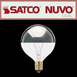 Satco S3246 120-Volt 60-Watt G16.5 Candelabra Base Light Bulb, Silver Crown, 2 x 2 x 3 Inch – view 7