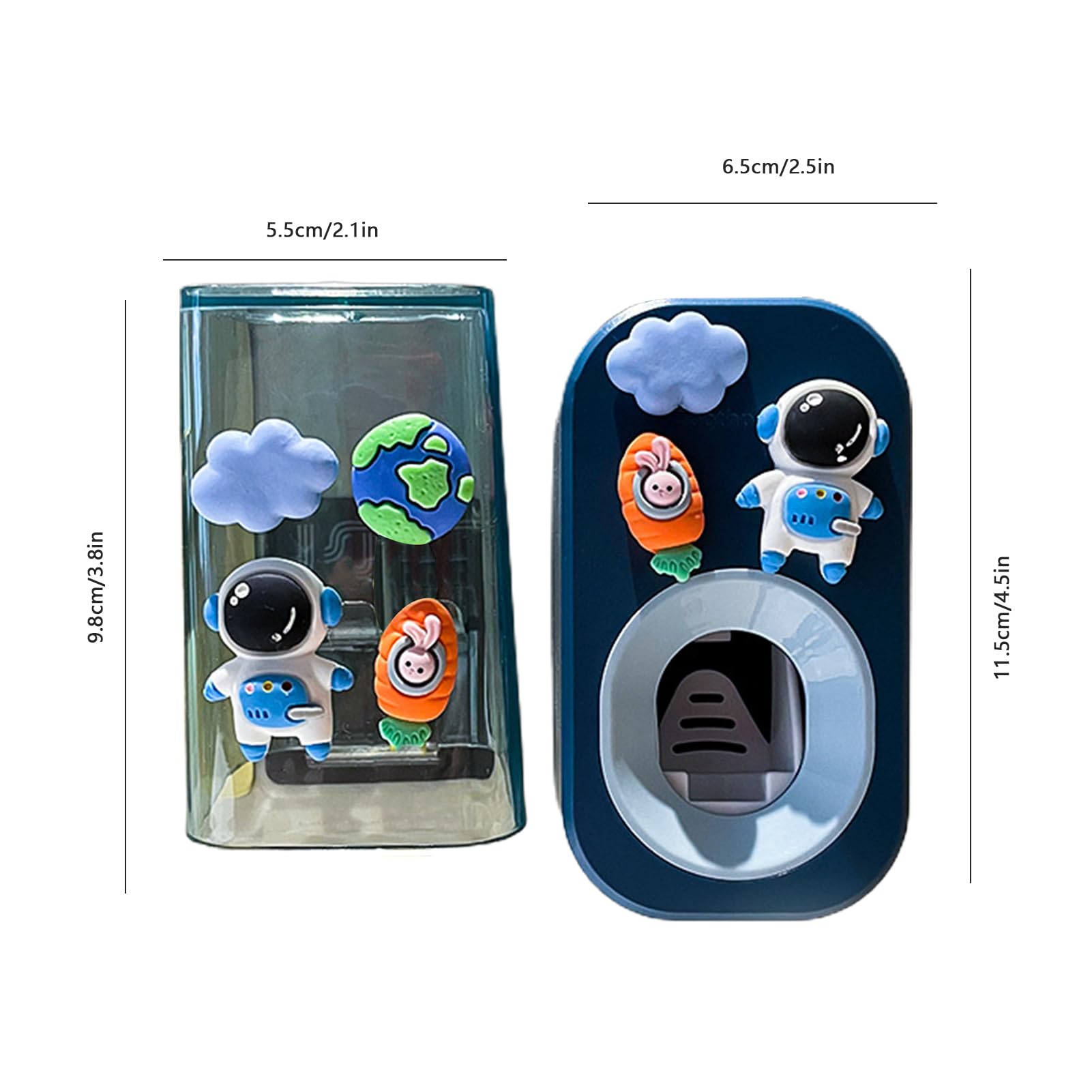Automatischer Zahnpastaspender für Kinder, 3 Zahnbürstenhalter, große Kapazität, multifunktionaler Zahnpasta-Halter, niedlicher wandmontierter Zahnpasta-Spender, Zahnbürsten-Organisation