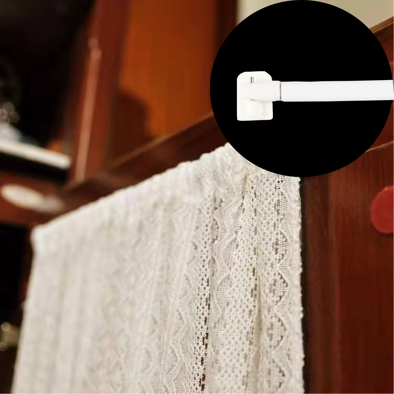 10Pcs Crochets Autocollants pour Barres de Rideaux Nettes Blanc Crochets Adhésifs Rideaux Crochet Fenêtre Adhésif pour enêtre Salle de Bain Cuisine Tringles à Rideaux (10PCS)