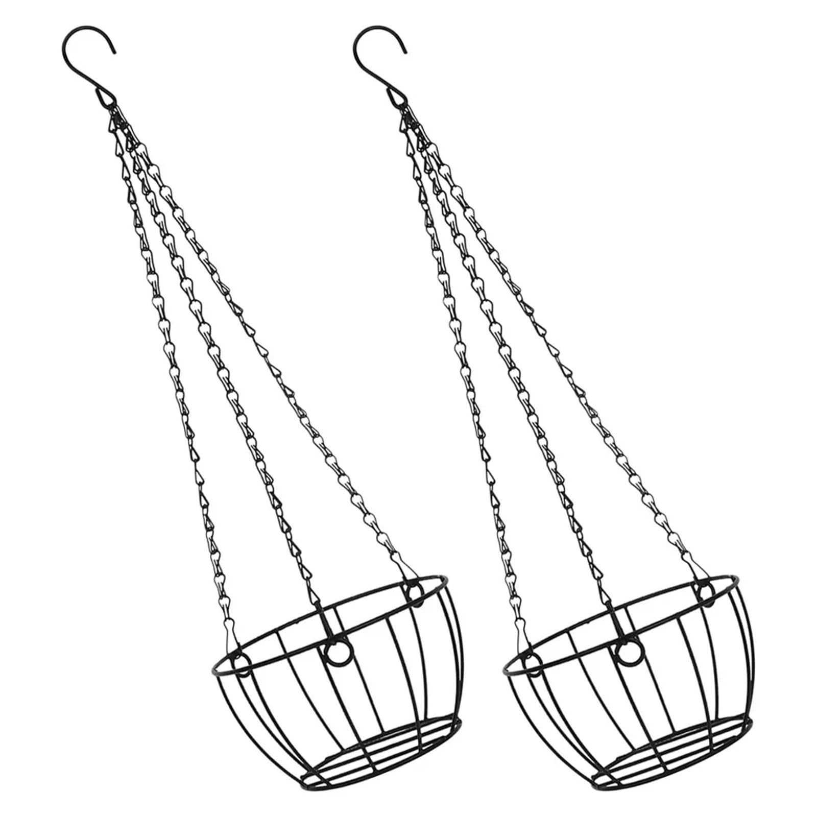 Panier suspendu en métal x2 avec chaîne pour jardinière de balcon