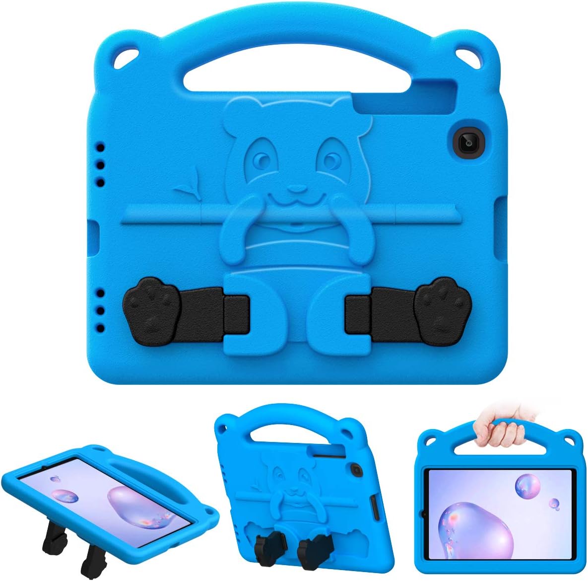 MoKo Case Compatible with Samsung Galaxy Tab A 8.4 2020 Model SM-T307 (Verizon/T-Mobile/Sprint), Heavy Duty EVA Foam Kids-Friendly Cute Bear Tablet Cover Case with Handgrip Convertible Stand - Blue