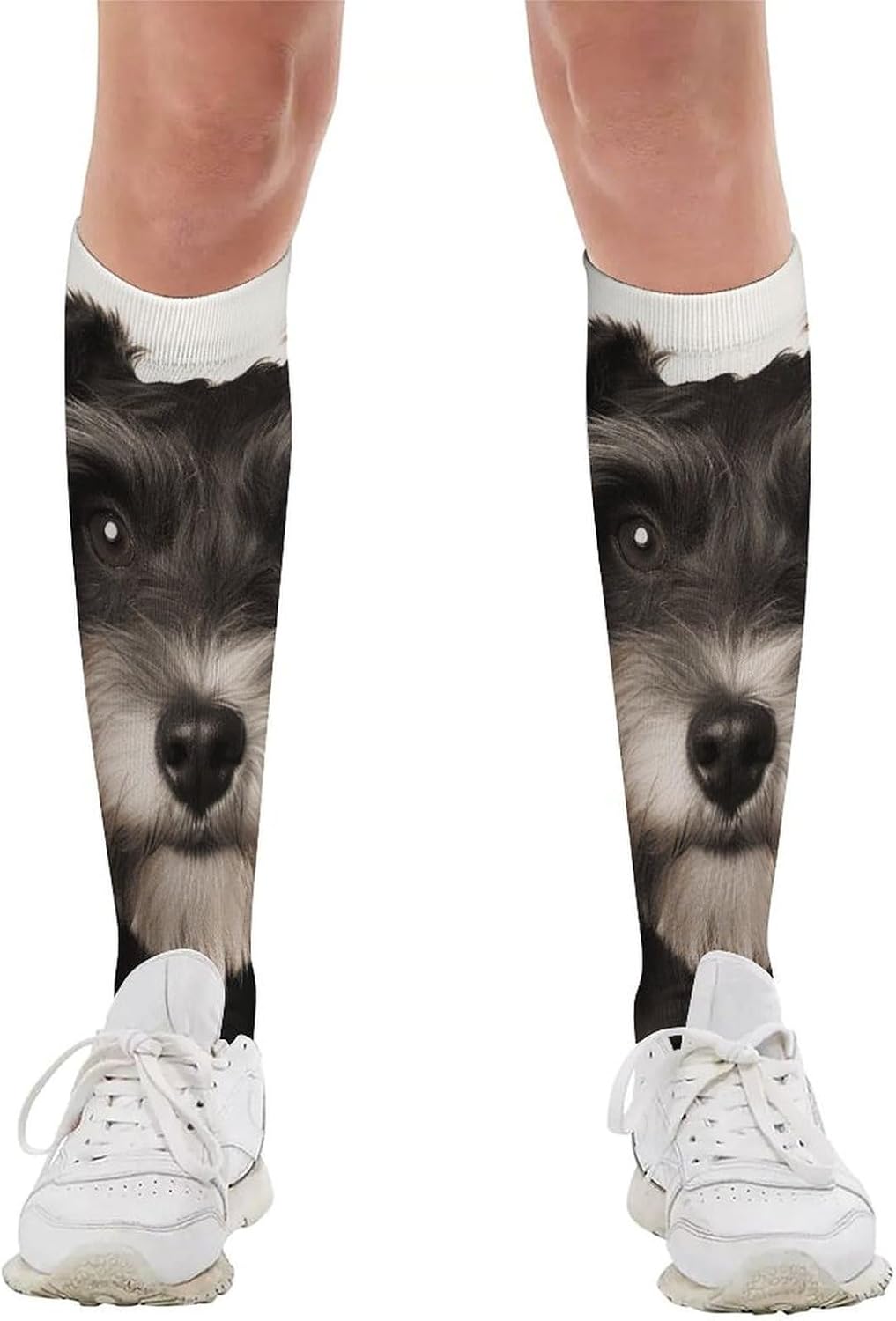 Cute Schnauzer Knee High Soccer Socks Moisture Wicking