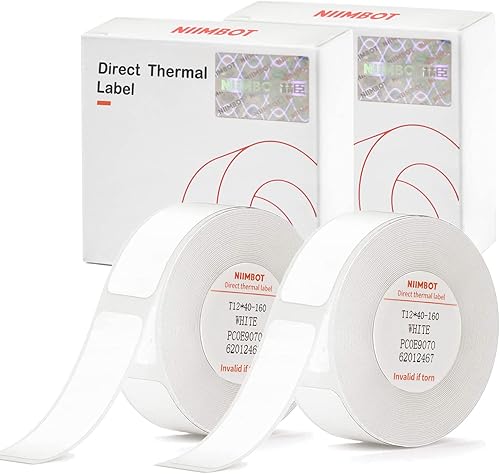 NIIMBOT - 2 rollos de etiquetas para cable de 0.49 x 4.29 pulgadas, impermeables, autoadhesivas, para impresora, adecuadas para fabricante de