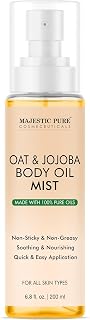 Majestic Pure Oat & Jojoba Oil Body Mist- 100% Pure & Natural - After Shower Body Oils for Women and Men - Scented, Radiant, Skin Therapy Firming Massage Oil - 6.8 Fl Oz