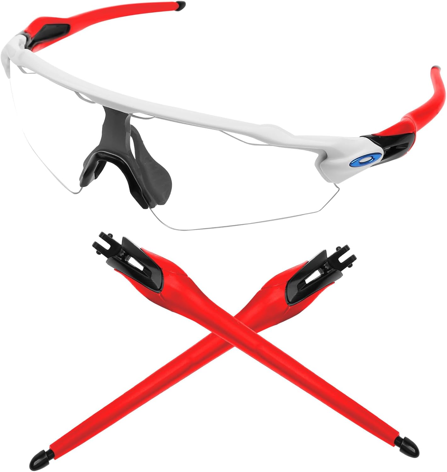 Eye Opening Stuff Replacement Black Temples Arms For Oakley Radar EV Path OO9275 Sunglasses - Red