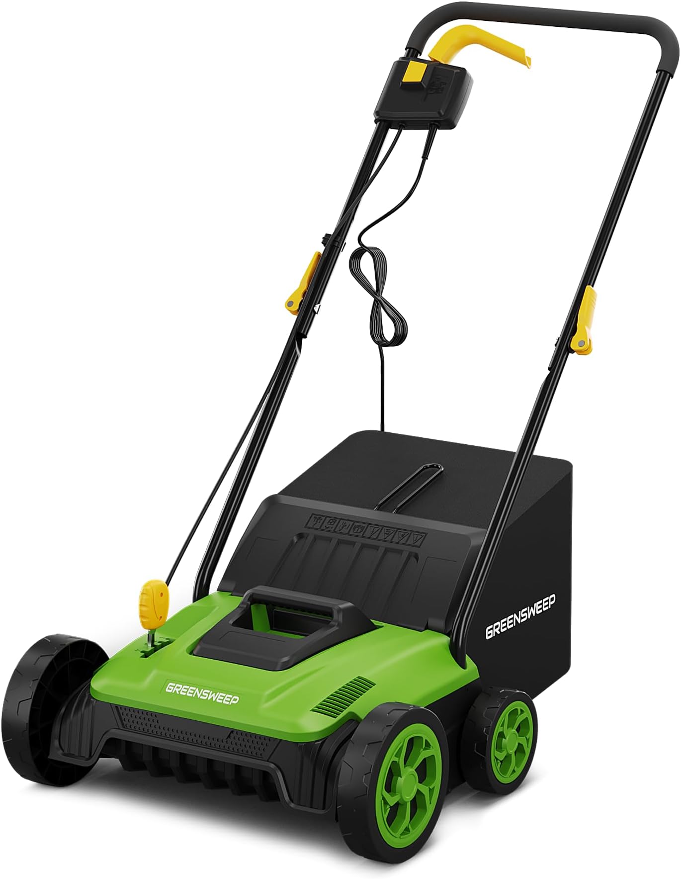 GreenSweep TurfoGlide | Artificial Grass Electric Turf Sweeper, 320mm Working Width, 1500W Mains-Powered Motor, 3,500 RPM Helical Brush, Lifts Flattened Turf & Collects Debris