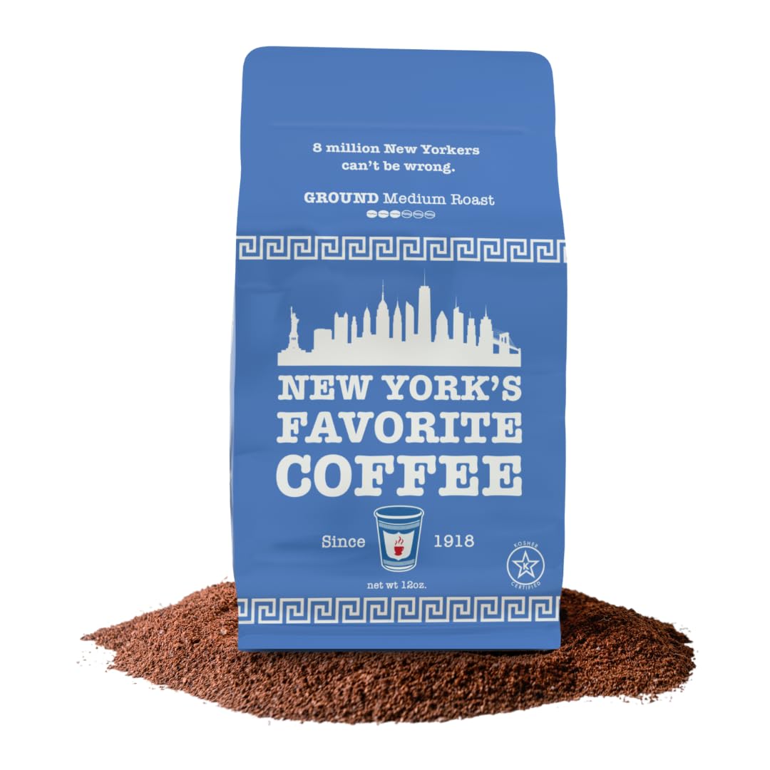 New York's Favorite Ground Coffee - Medium Roast | Freshly Roasted Arabica Coffee | Smooth Taste & Rich Aroma | 12oz Bag (Pack of 1)