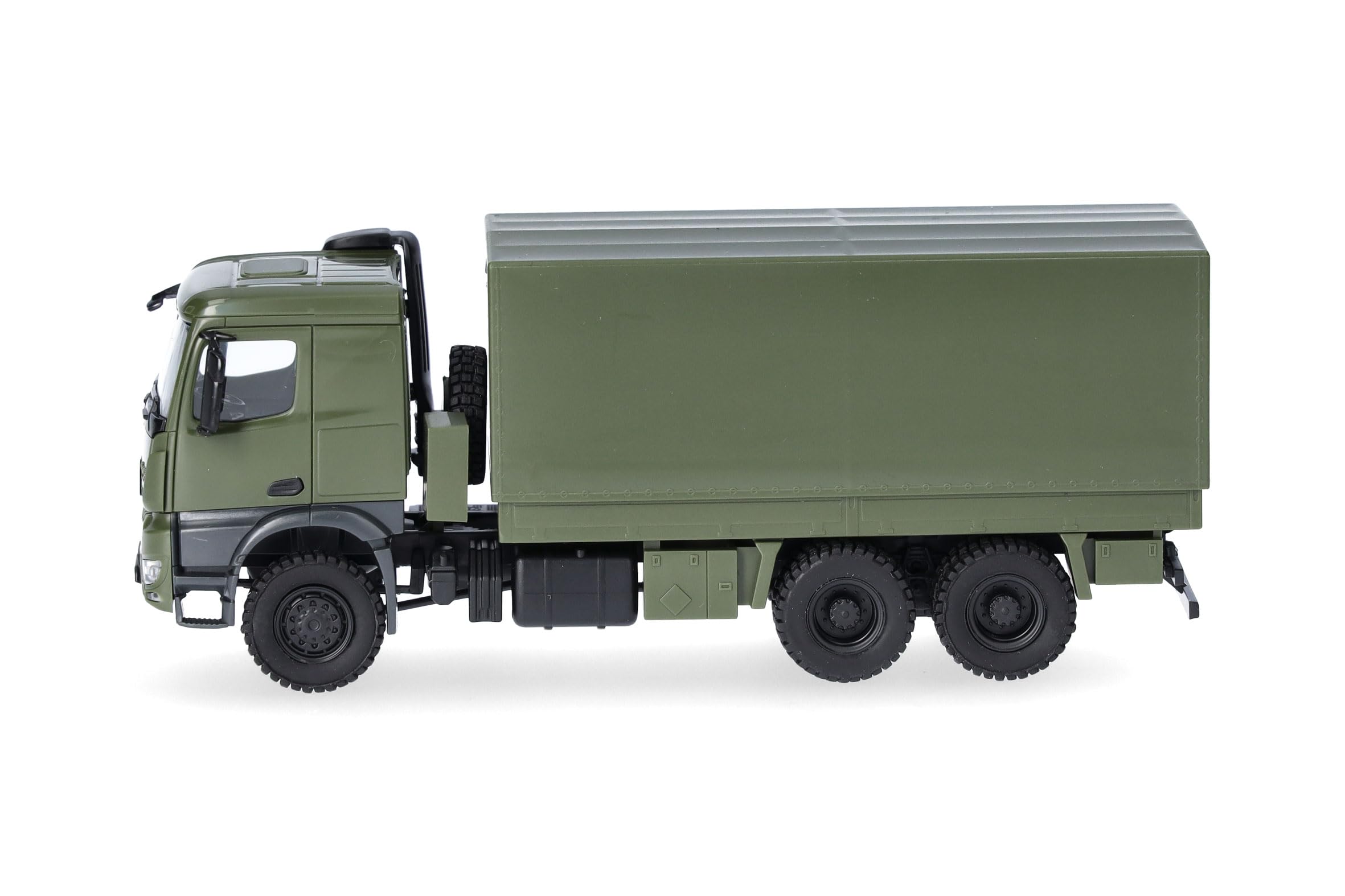 Herpa Truck Model Mercedes-Benz Arocs 6x6 Flatbed/Tarpaulin, Undecorated, Miniature in 1:87 Scale, Collectible - Image 4