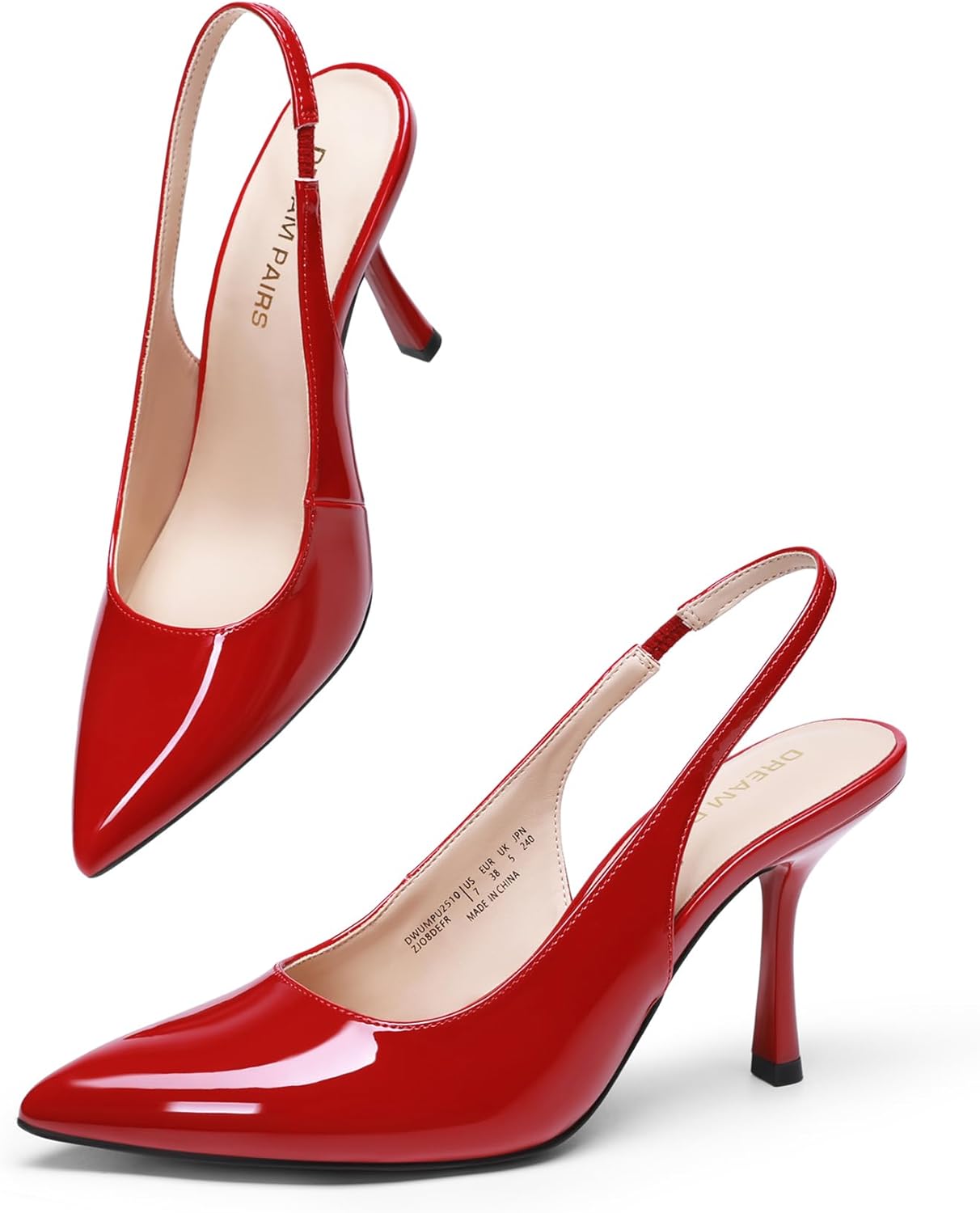 DREAM PAIRS Women's Heels Slingback Stiletto Pumps Shoes Pointed Closed Toe Kitten Heels Dress Bridal Elegant Wedding Sexy Party