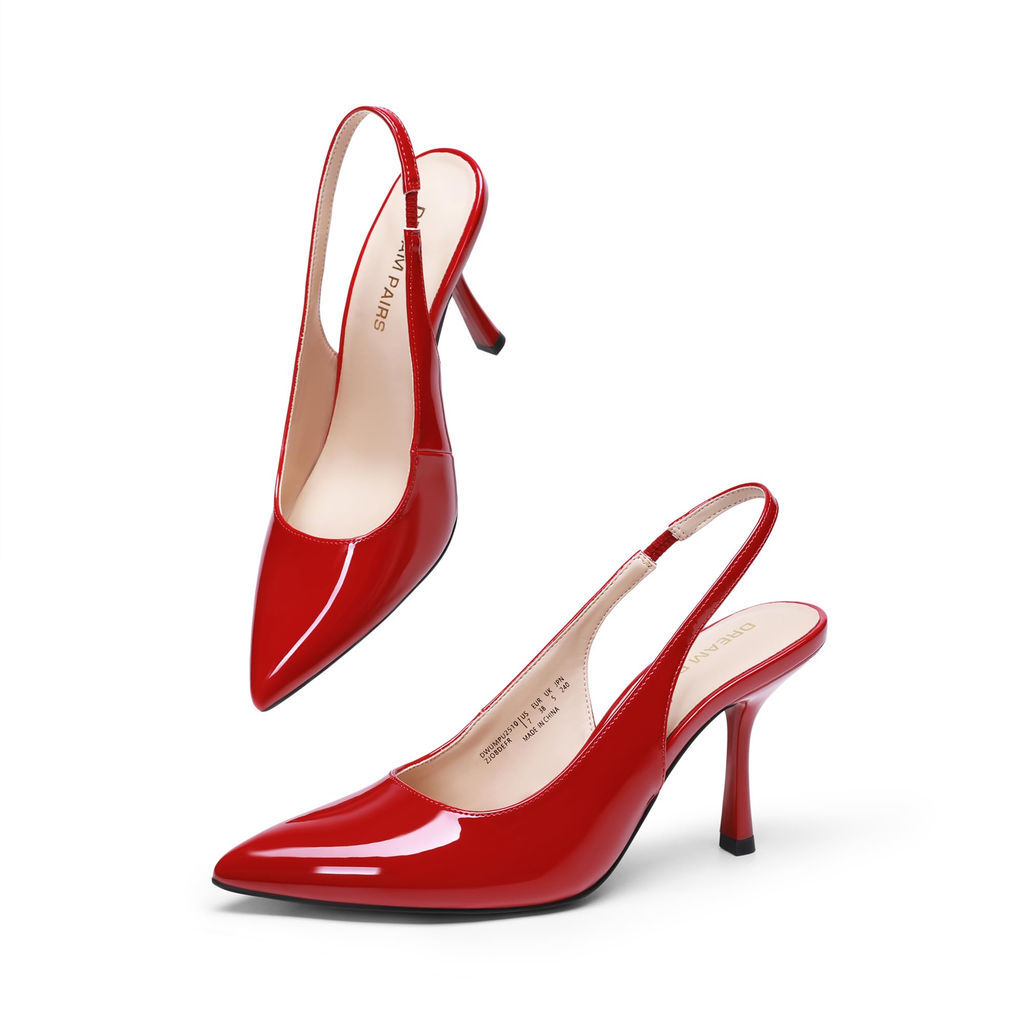 DREAM PAIRS Women's Heels Slingback Stiletto Pumps Shoes Pointed Closed Toe Kitten Heels Dress Bridal Elegant Wedding Sexy Party